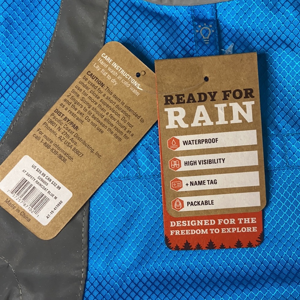 Arcadia Trail dog raincoat blue and grey high visibility - Picture 4 of 15